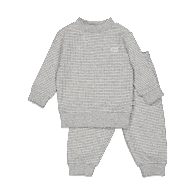 Feetje Waffel Pyjama, Grau meliert, Gr. 68