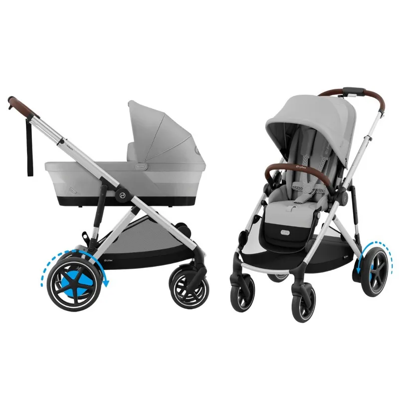 Cybex Kinderwagen Set - e-Gazelle S 3-in-1 Set M - Silver / Stone Grey