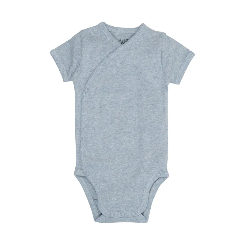 Lodger Babybody Kurzarm - Melange - Größe 74 - Blue Fogg