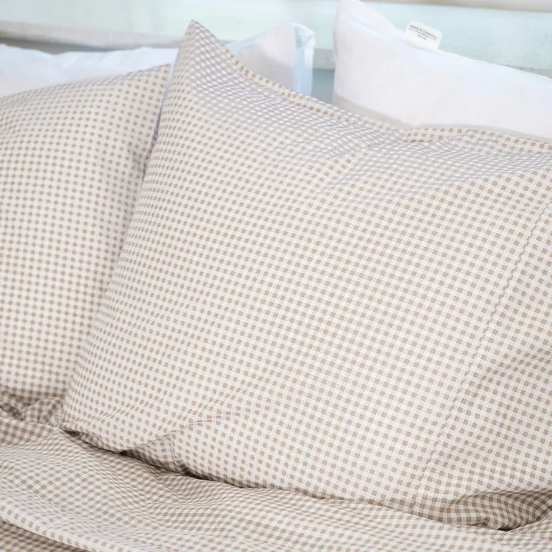 Town & Country Gingham Bettbezug - 200 x 220 cm - Taupe