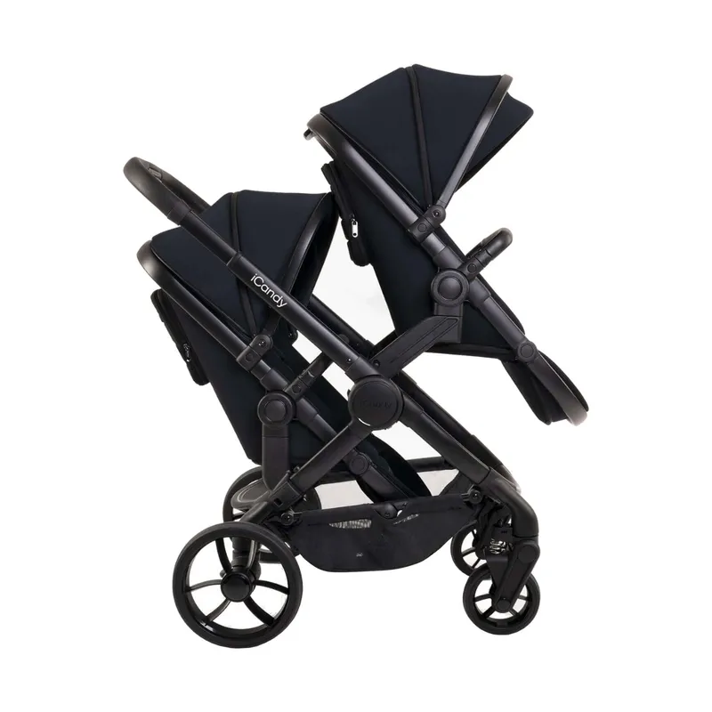 ICandy Peach 7 Geschwisterwagen - Essential Bundle - Black