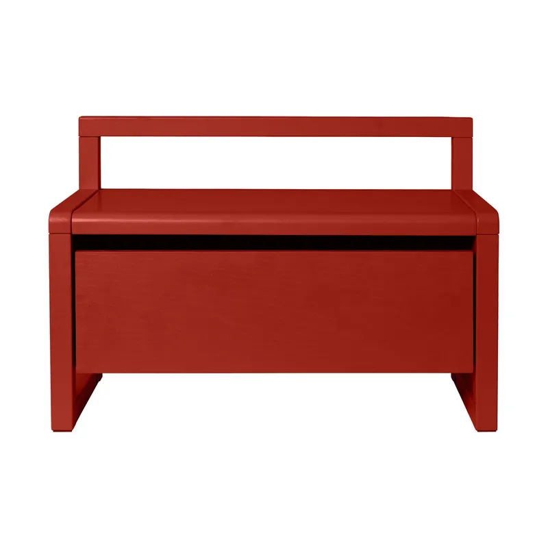 Ferm Living Little Architect Aufbewahrungsbank - 60 cm - Esche - Poppy Red
