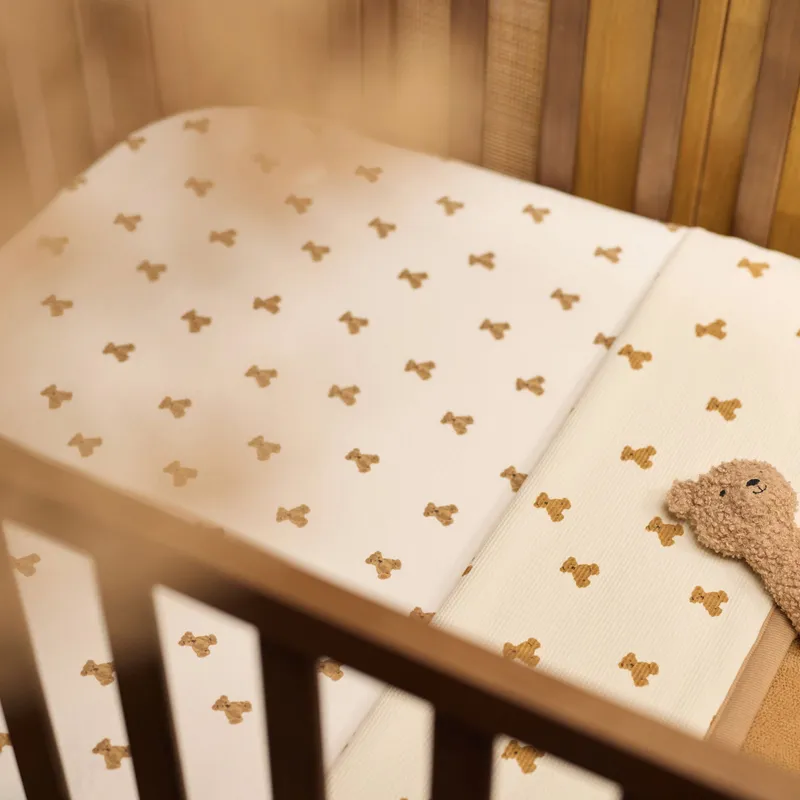 Jollein Spannbettlaken - 60x120 cm - Jersey - Mini Teddy Bear