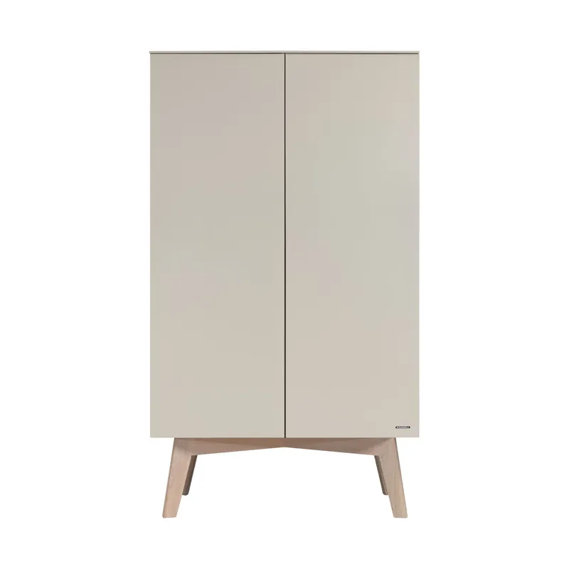 Kidsmill Sixties Kleiderschrank 2-türig Mattweiß / Natur