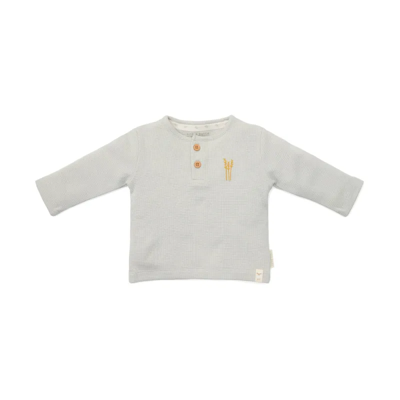 Little Dutch Newborn NOOS Little Farm T-shirt Langarm - Gr. 56 - Waffel Soft Green