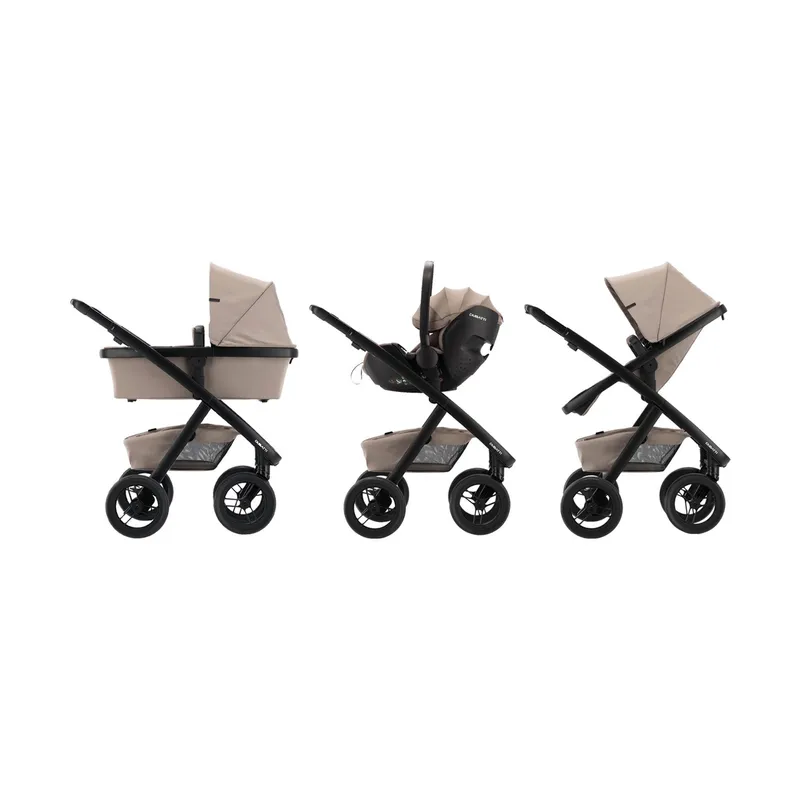 Dubatti Two E2 Kinderwagen Paket- Soft Taupe / Black / Brown