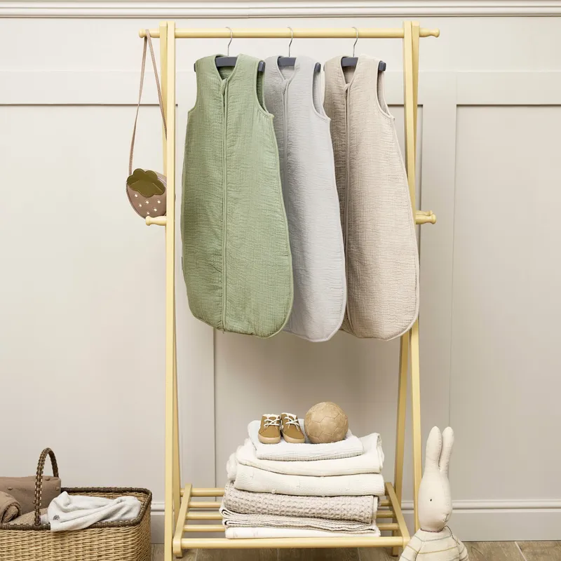 Meyco Uni Baby Schlafsack gefüttert - vorgewaschenes Hydrophil - Olivgrün - 110 cm