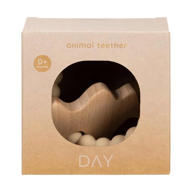DAY Tierfiguren  Beißring – Silikon – Nashorn – Ivory Cream