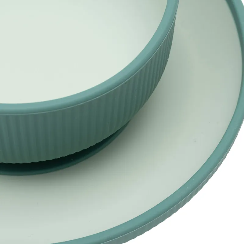 Jollein Kindergeschirrset - Silikon - Jade Shades
