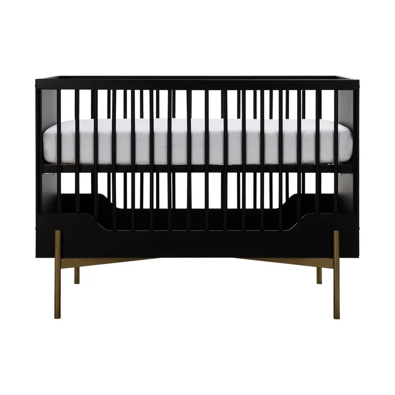 Kidsmill Boutique Babybett Schwarz / Brass 60 x 120 cm