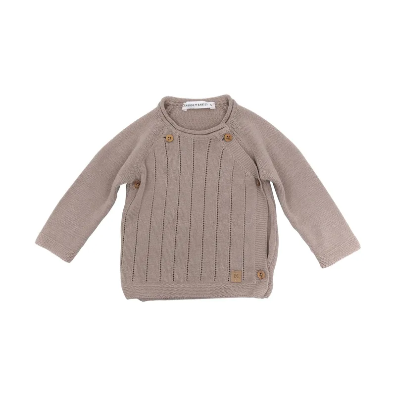 Bamboom Knitted Wickelpullover Camel 3 Monate