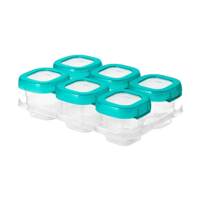 OXO Tot Tiefkühlbehälter Petrol 6 x 60 ml