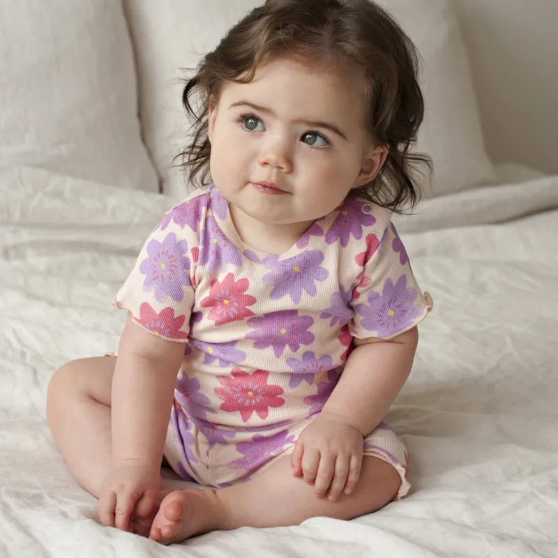 Feetje Premium Summerwear Shortama - Bibi Bloom - Gr. 92 - Lila