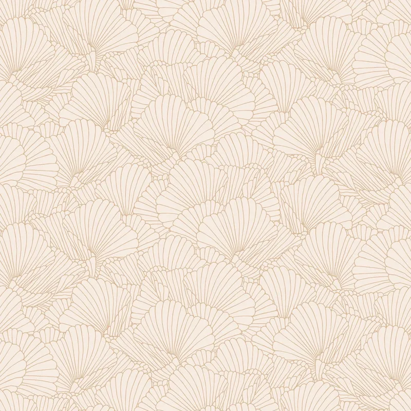 Estahome Gezeichnete Blätter Tapete I - 0,53 x 10,05 m - Sand / Beige / Hell Terrakotta