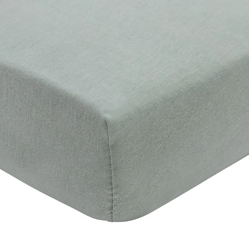 Jollein Spannbettlaken Jersey - 2 Stück - 70/75 x 140/150 cm - Sea Green/Biscuit