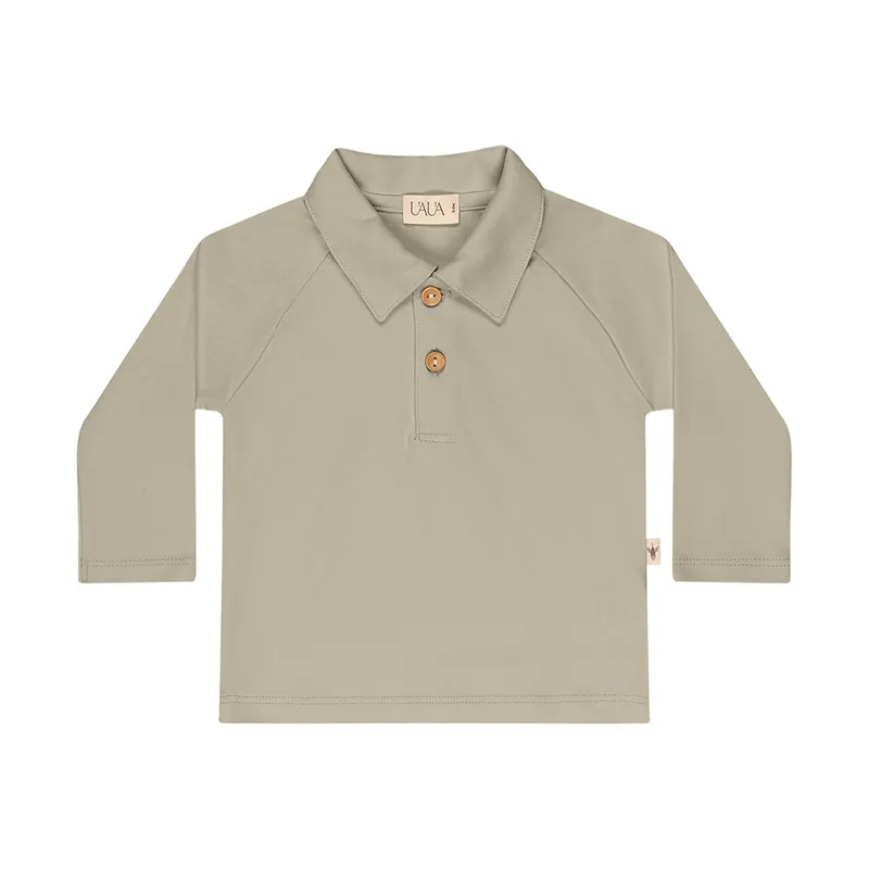 UAUA Polo T-Shirt Langarm - 3-6 Monate - Oceano