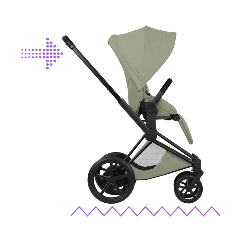 Cybex e-Priam 5 Style Kinderwagen 2-in-1 - Mattschwarzes Gestell