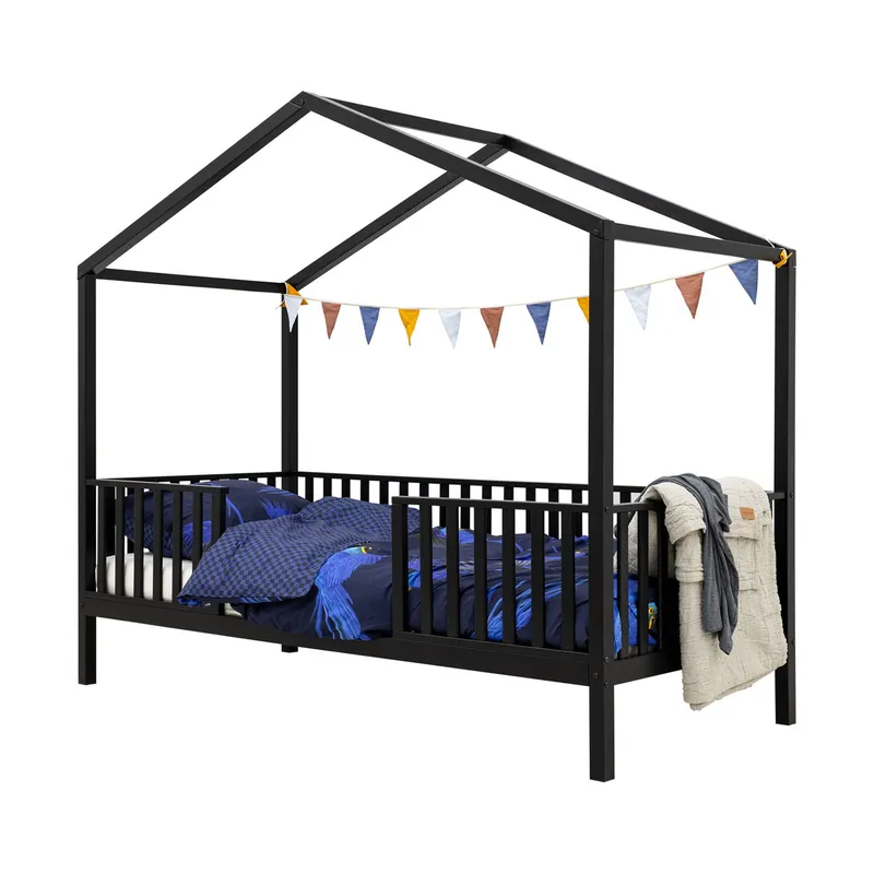 Bopita Robin Hausbett 90 x 200 cm mit Füßen – Schwarz