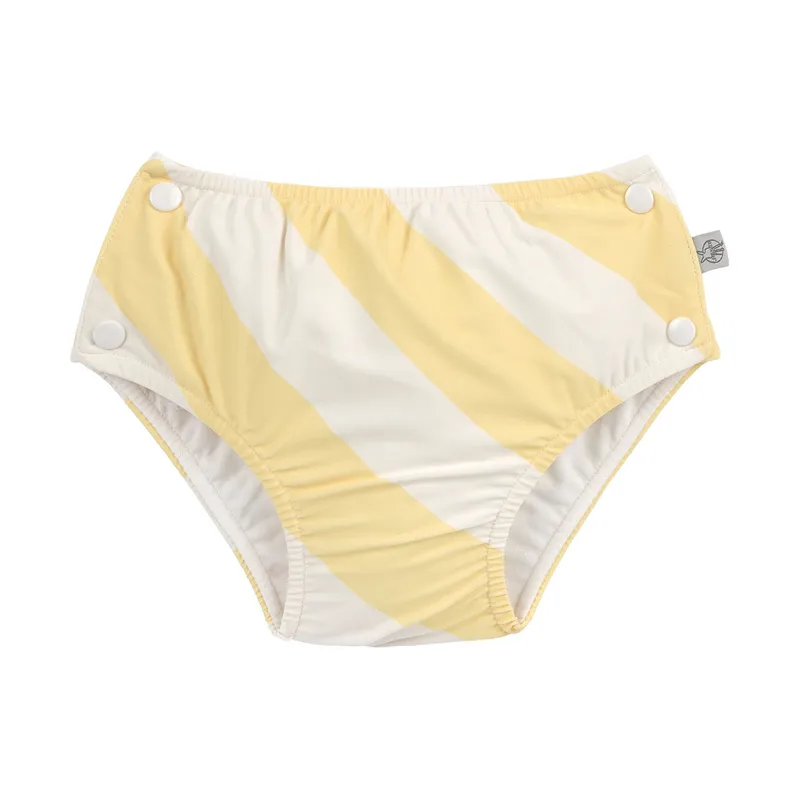 Lässig Snap Schwimmwindel - Stripes - Größe 74/80 - Pale Yellow/Sea Salt