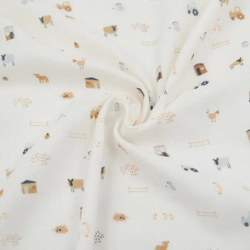 Bamboom Swaddle Muslin - XL - 120 x 120 - Set Of 2 - The Farm / Light Sand