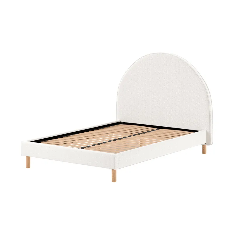 Vipack Moon Bed – 140 x 200 cm – Bouclé-Weiß