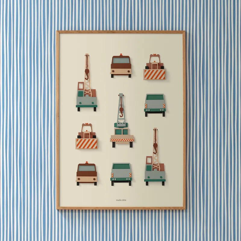 Studio Ditte Poster Kranwagen - 50 x 70 cm