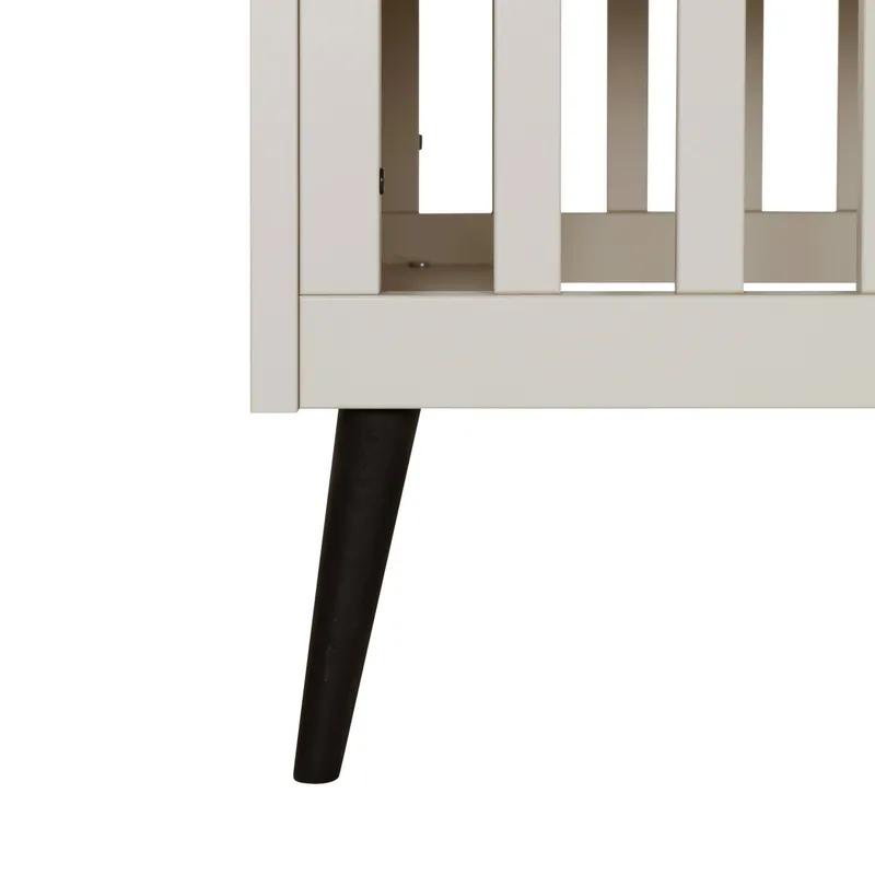 Europe Baby Sterre Babyzimmer Oatmeal / Schwarz | Bett 60 x 120 cm + Kommode