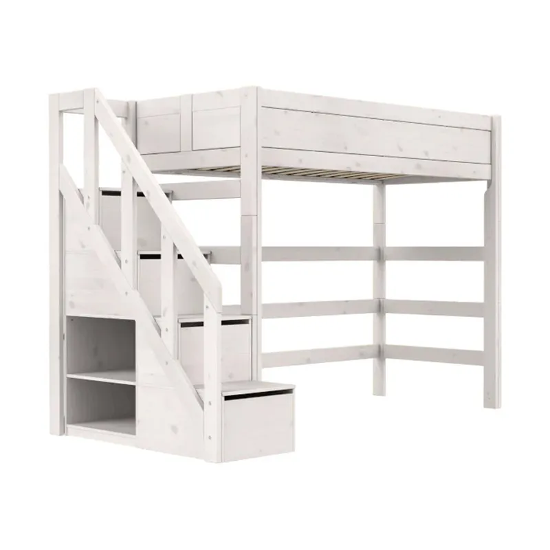 LIFETIME Kidsrooms Hochbett mit Treppenschrank – Premium