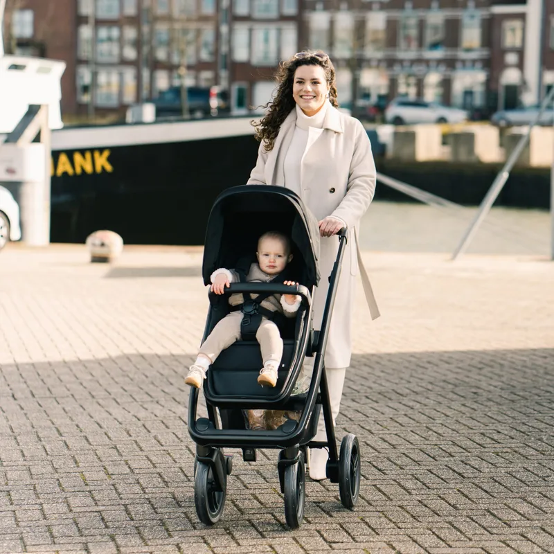 Dubatti Two E2 Kinderwagen Paket- Pitch Black / Black / Black