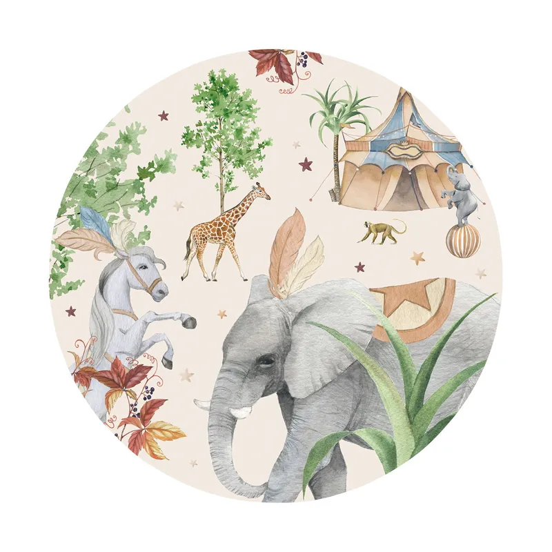 Creative Lab Amsterdam Elephant Tapete Rund 95 cm