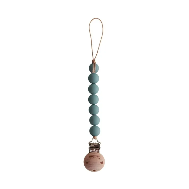 Mushie Halo Schnullerkette Cadet Blue