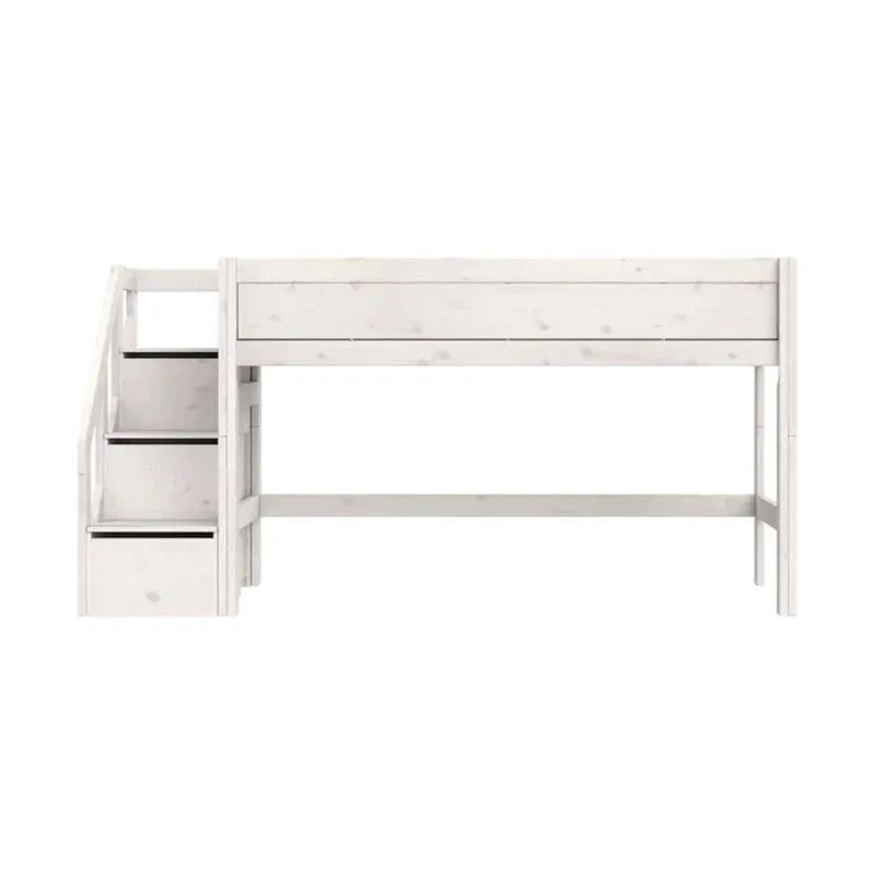 LIFETIME Kidsrooms Halbhochbett mit Treppenschrank – Premium
