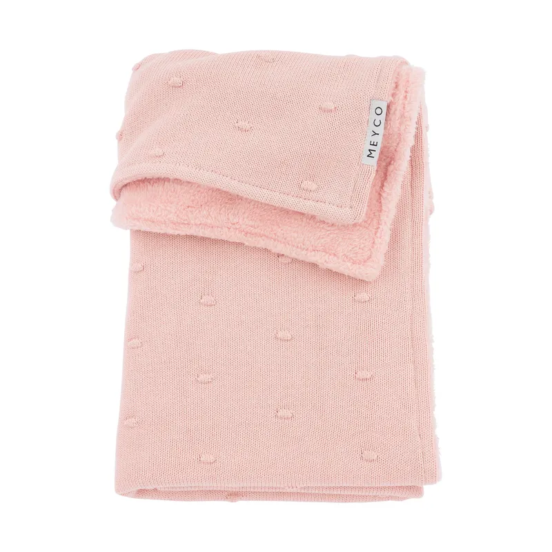 Meyco Mini Knots Fleece Wiegendecke 75 x 100 cm Soft Pink