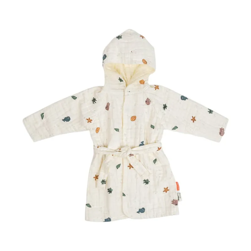 Done by Deer Sea Friends Bademantel Beige 3-4 Jahre