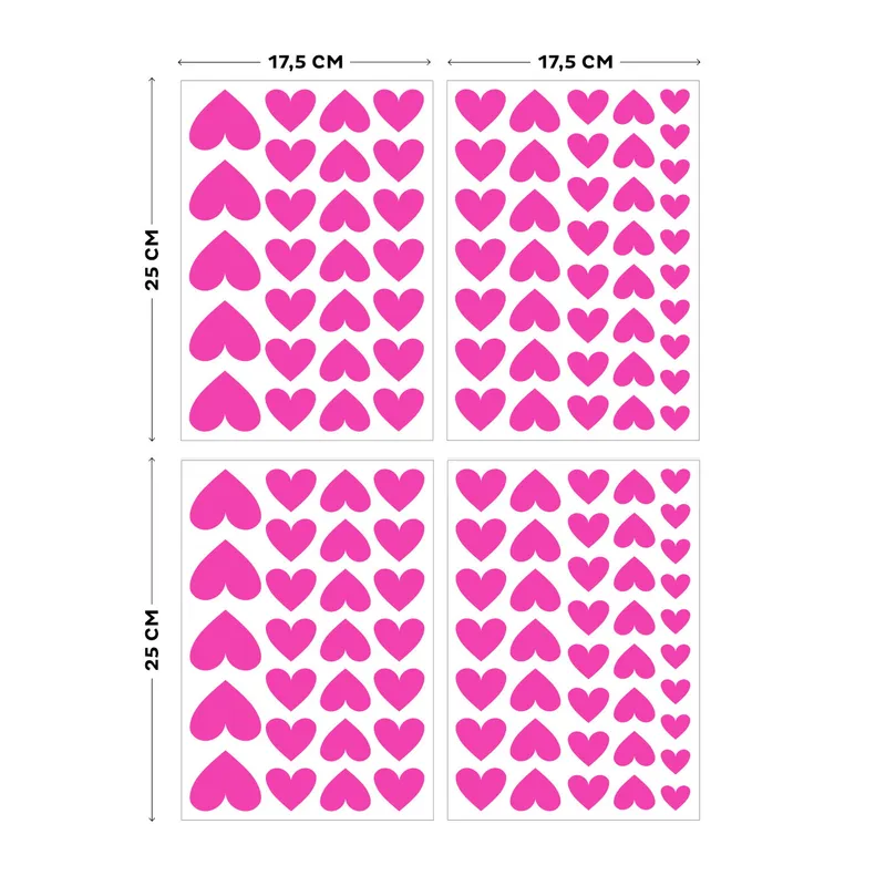 Graham & Brown Herzen Wandsticker Rosa 4 Blatt