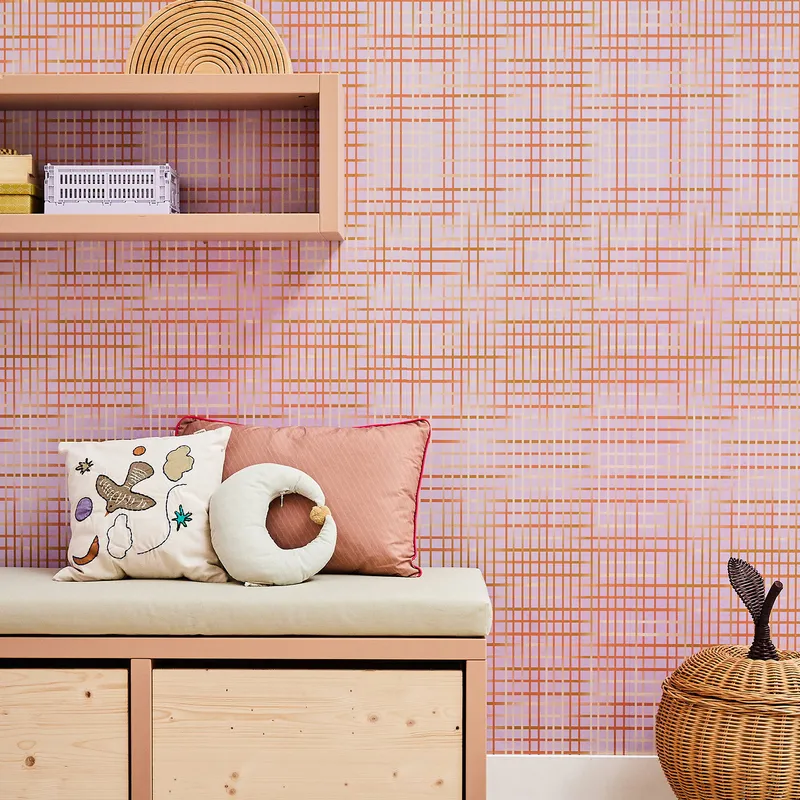 Bibelotte Tapete – Gitter Rosa