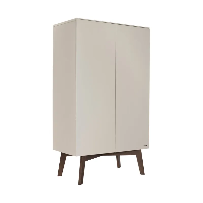 Kidsmill Sixties Babyzimmer Oatmeal / Walnuß | Kommode + Schrank 2-Türig