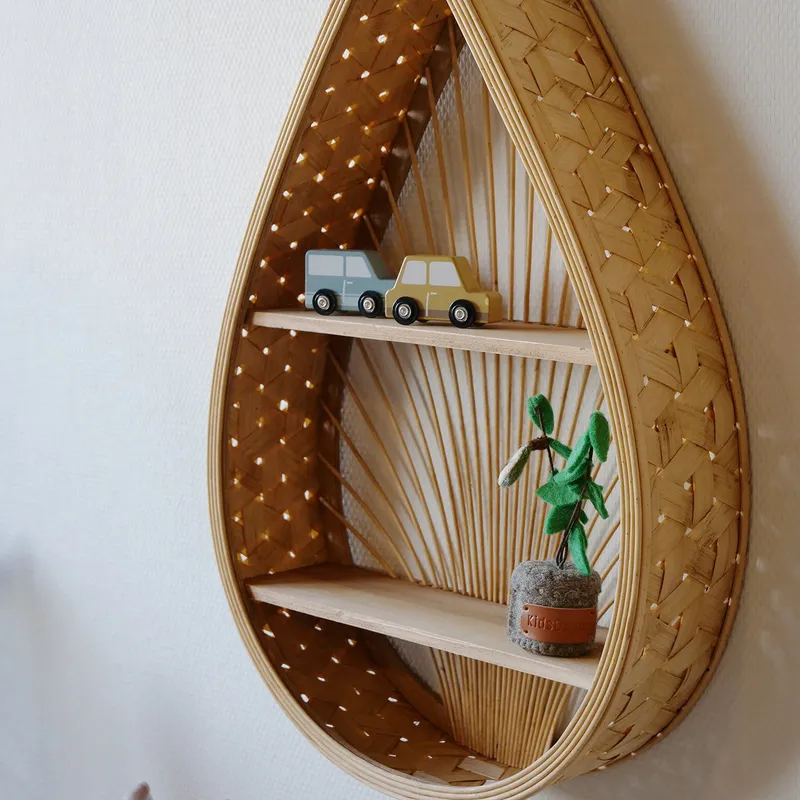 KidsDepot Wandregal - Marin Tropfen - Rattan