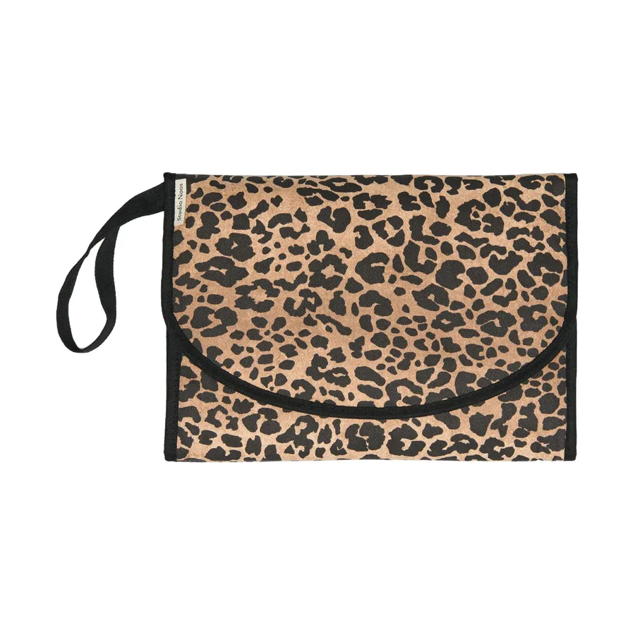 Studio Noos Brown Soft Cotton Leopard Changing Mat Plus  1144