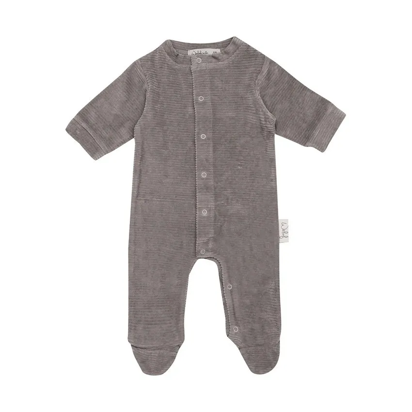 Witlof For Kids Strampelanzug - Velvet Rib - Warm Grey