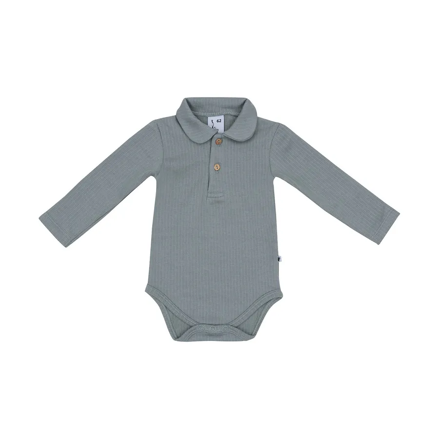 Klein Baby Polo Babybody Ripp - Stone Green