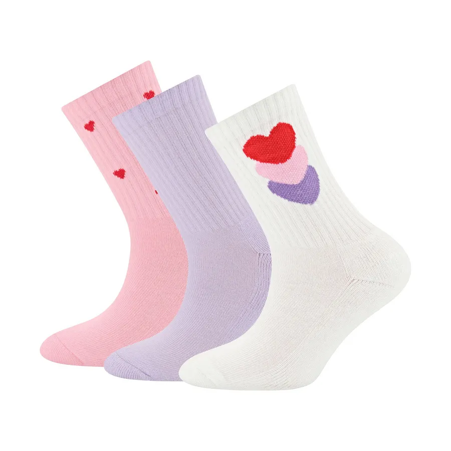 Ewers Socken – 3er-Pack Herzen/Rippstrick