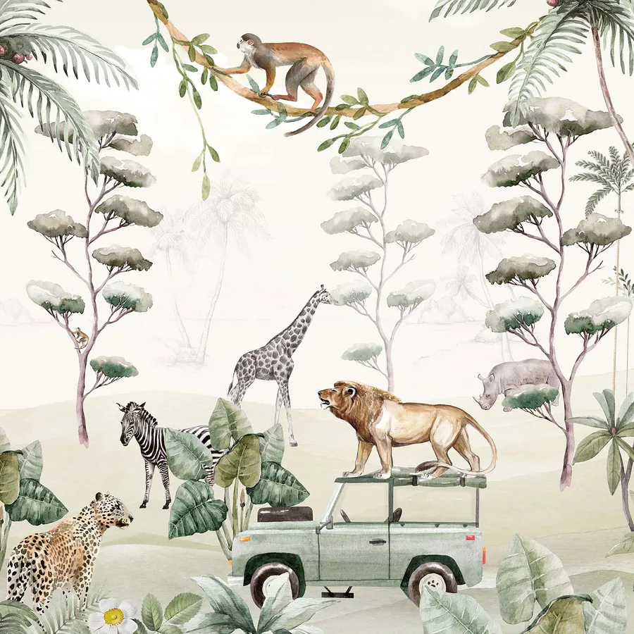 Creativ Lab Vliestapete – Safari-Tour 