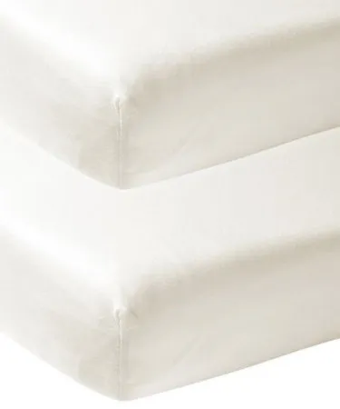 Meyco Baby Uni Spannbettlaken Wiege - 2 Stück - 40 x 80/90 cm - Jersey
