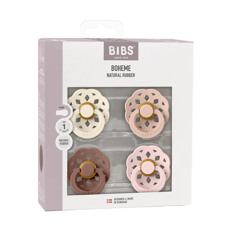Bibs Bohemian Schnuller - 4er-Pack  - Size 2 - Ivory/Blush/Woodchuck/Blossom
