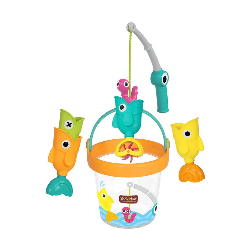 Yookidoo Badespielzeug - Catch ‘N’ Sprinkle Fishing Set + Eimer