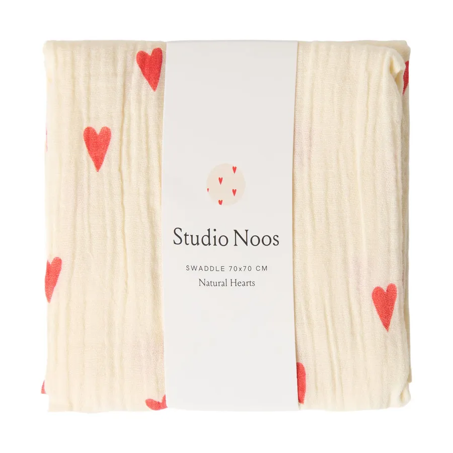 Studio Noos Swaddle - Hearts - 70x70 cm