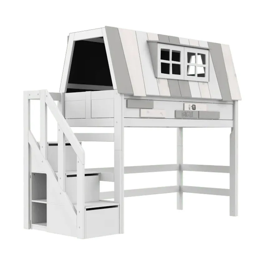 LIFETIME Kidsrooms Hochbett - My Hangout - 152 cm - Luxus Lattenrost