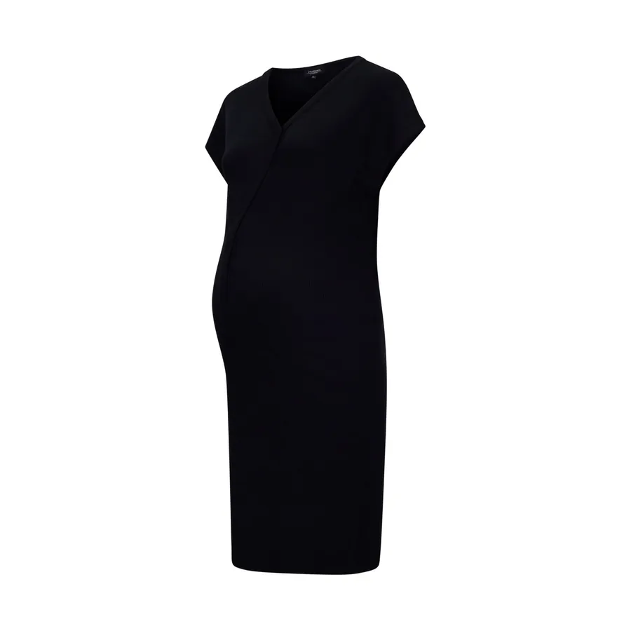 Geburtskleid Bamboo Rib - Black