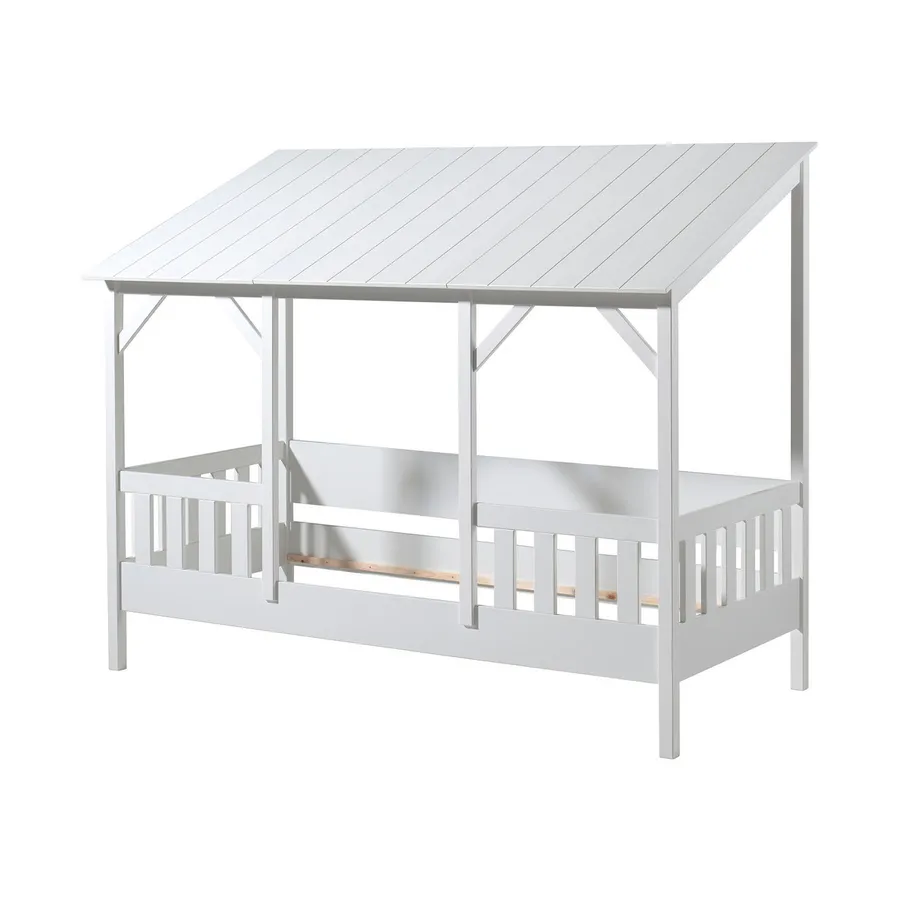 Vipack Hausbett mit Dach Komplett Weiß